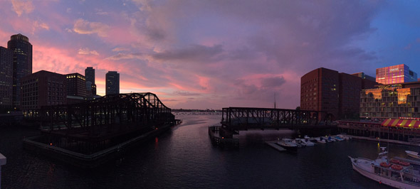 Sunset over Fort Point Channel