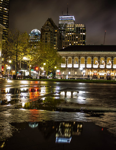 Copley Square last night after the rain