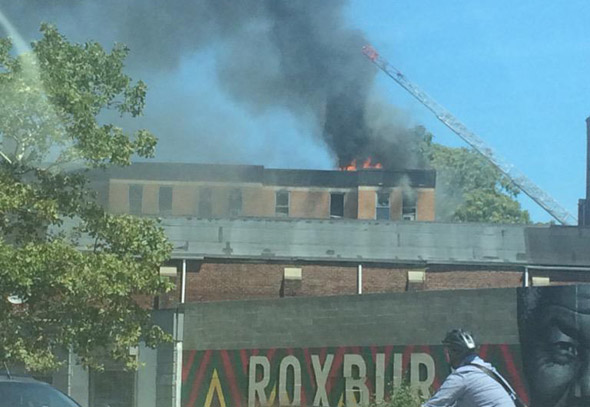 Fire on Waverly Street in Roxbury