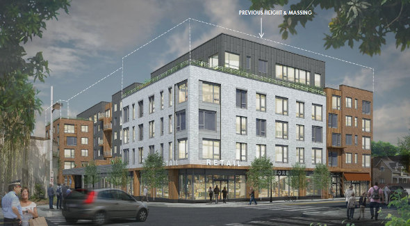 Architect's rendering of proposed 5 Washington St. project in Brighton