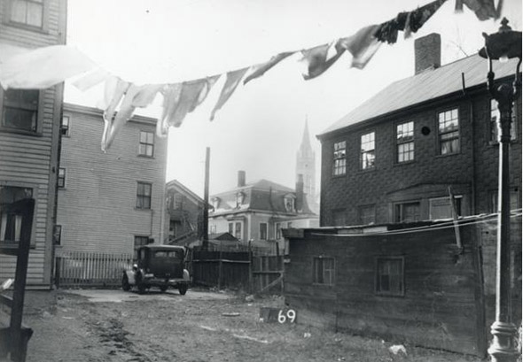 Clothesline in old Boston