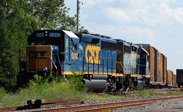 CSX locomotives at the Readville yard