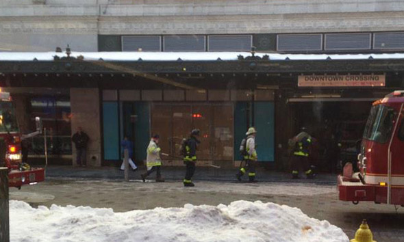 Firefighters at Downtown Crossing
