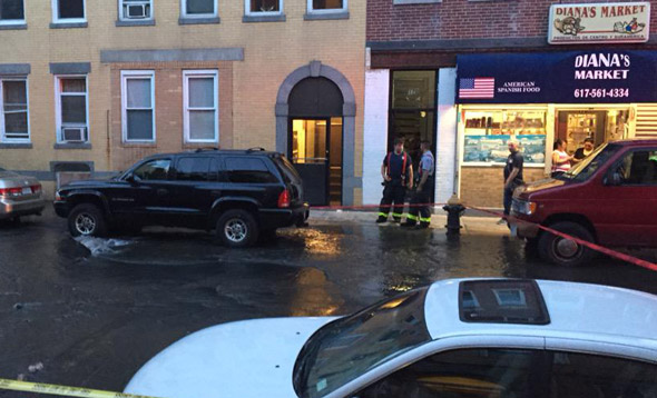 Flooded street in East Boston
