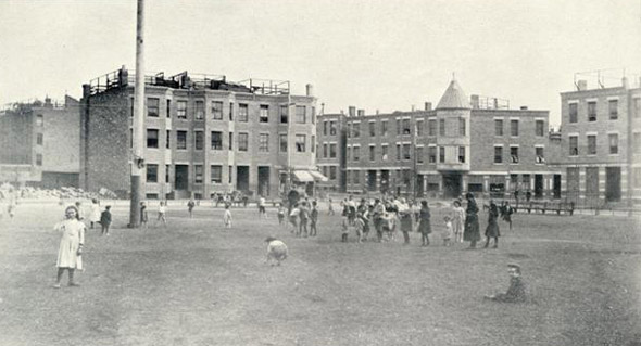Kids in a field in Old Boston