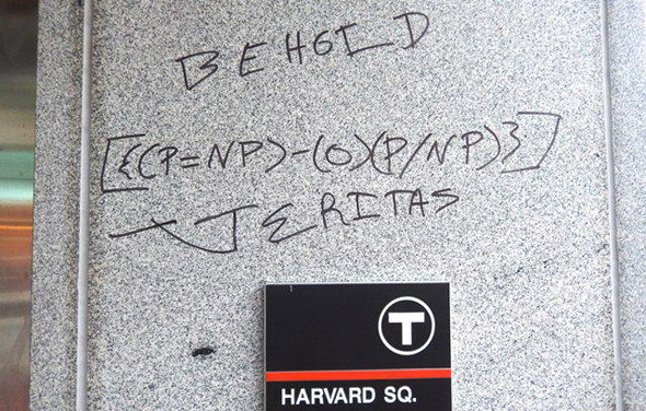 Math problem as graffiti in Harvard Square