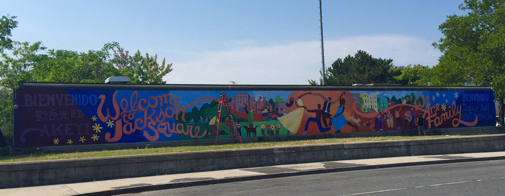 New mural welcomes visitors to Jackson Square in Jamaica Plain