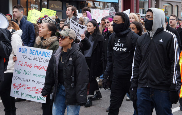 Marchers on Arlington Street