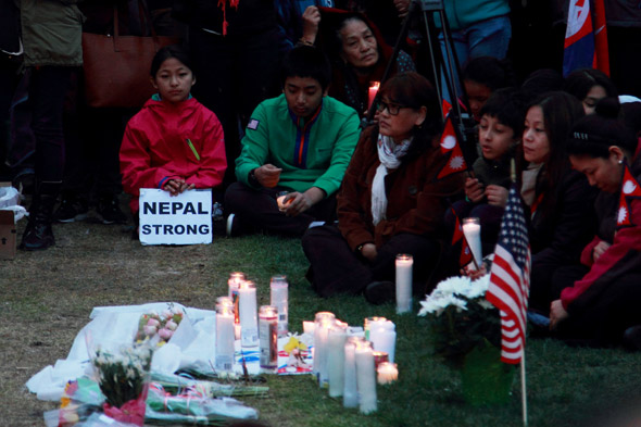 Nepal vigil in Copley Square in the Back Bay