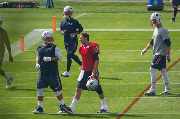 Tom Brady at Patriots practice