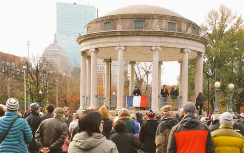 Paris vigil on Boston Common