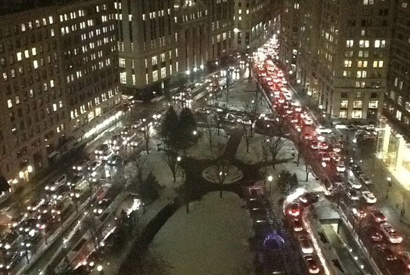 Post Office Square, gridlocked