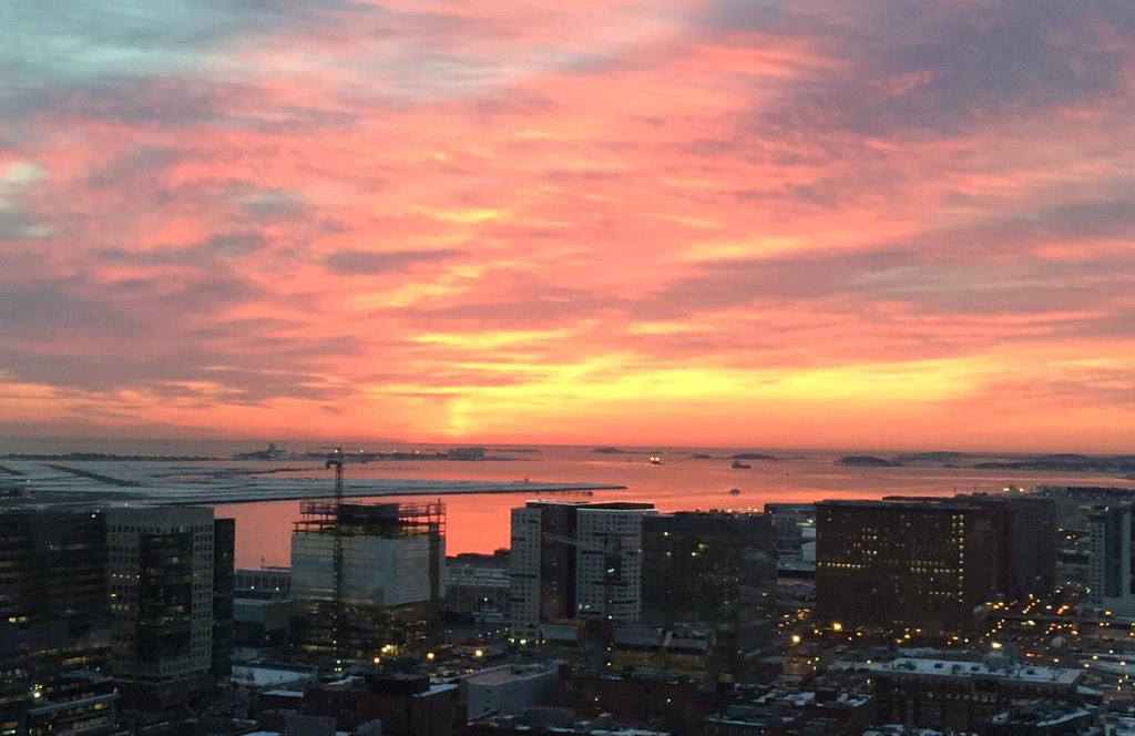 Sunrise over Boston Harbor