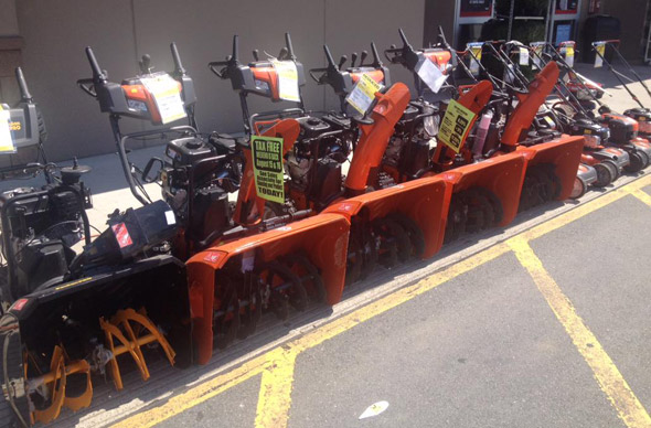 Snowblowers in August at Lowes