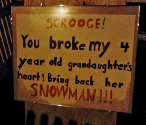 Missing snowman in Somerville; bring him back, you Scrooge