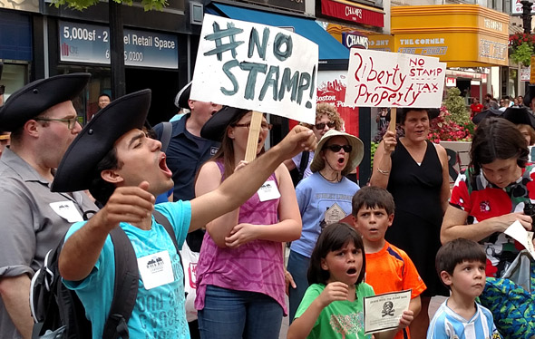 Protest against the Stamp Act in Downtown Crossing, Boston