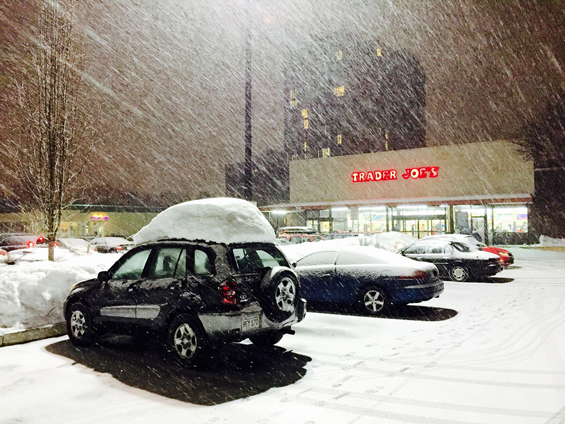 Trader Joe's in the snow