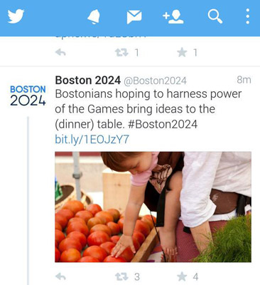 Boston 2024 tweet about vegetables