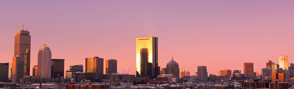 Boston skyline after snowstorm