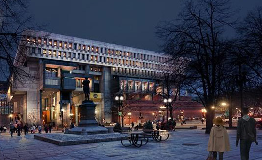 A more illuminated Boston City Hall