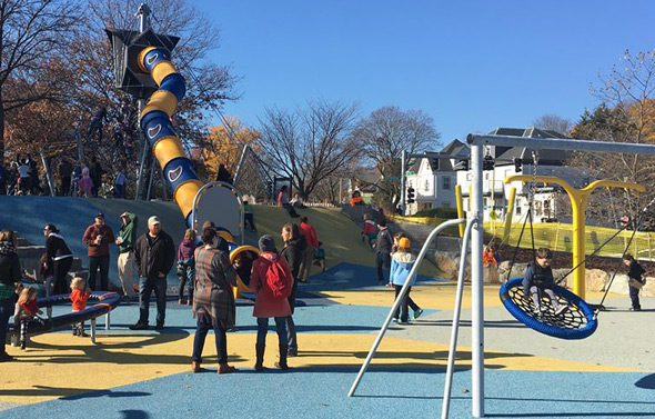 New playground at Fallon Field in Roslindale