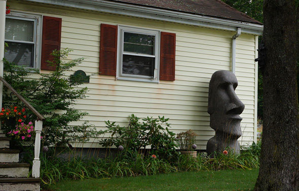 Easter Island head in West Roxbury