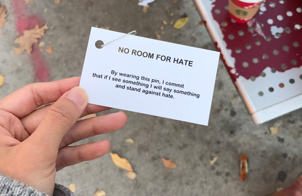 No room for hate pins