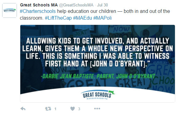 Pro-charter tweet praises a BPS school