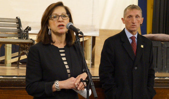 US Attorney Carmen Ortiz and Boston Police Commissioner Willam Evans