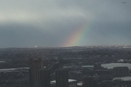 Rainbow over Boston area
