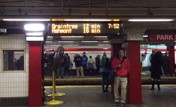 Red Line at Park Street: Where's the train?