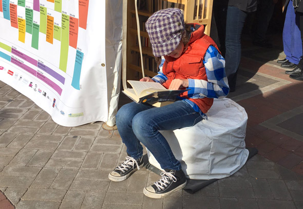 Young reader at tbe Boston Book Festival