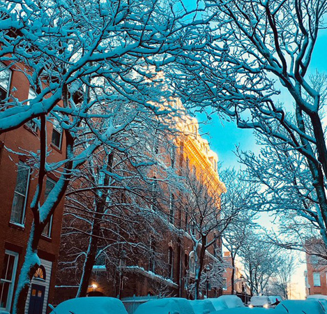 Snowy morning in Charlestown