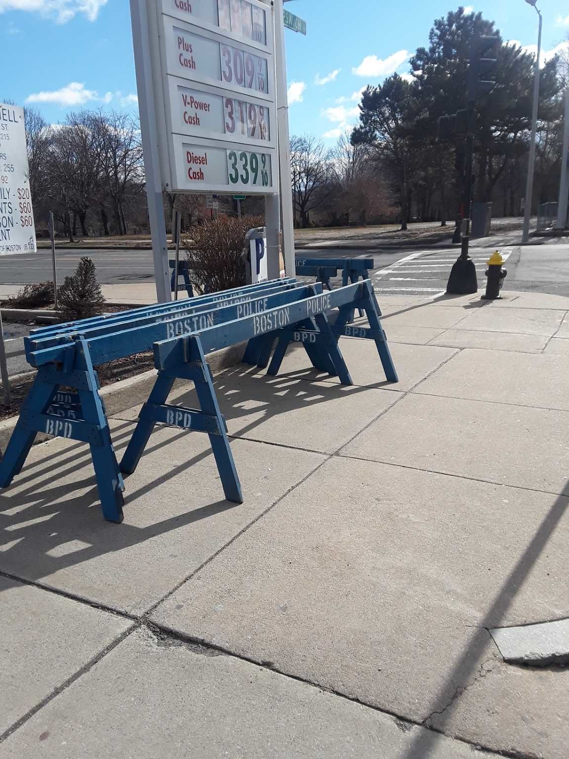Sawhorses in the Fenway