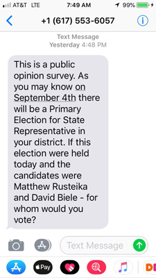 Who sent out this text poll?