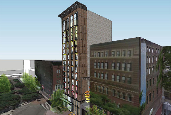 Architect's rendering of proposed 104 Canal St. hotel