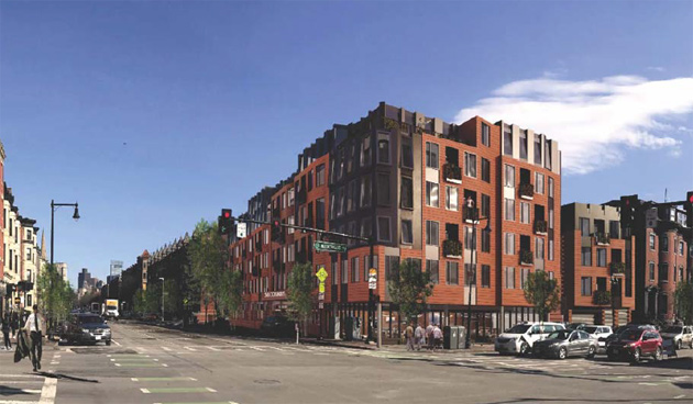 Architect's rendering of new 566 Columbus Ave.