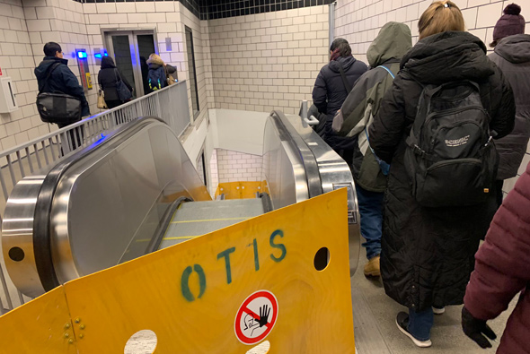 Broken escalator at North Station