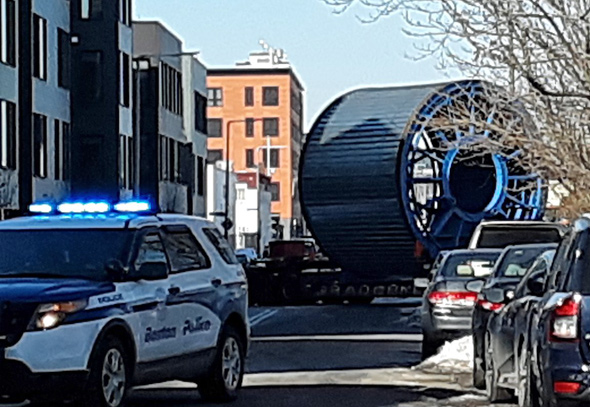 Big, really, giant wheel making a turn in South Boston