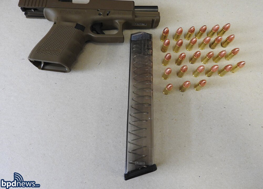 Seized gun and bullets