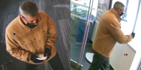 Surveillance photos of bank robber