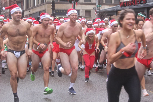 Santas in Speedos