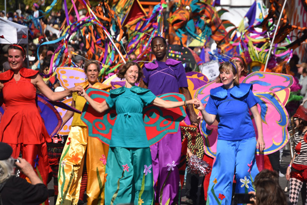 Stilters in annual Honk parade