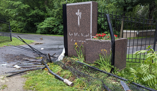 Crash scene at St. Michael Cemetery
