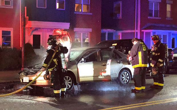 Car was on fire in South Boston; firefighters put it out