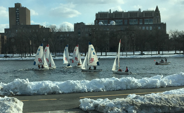 Winter sailing on the Charles River