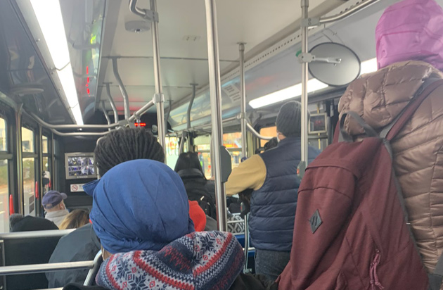 Crowded 222 bus this morning