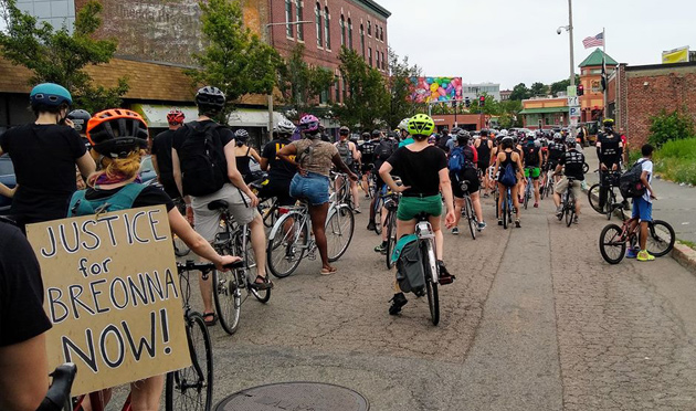 Bicyclists for justice in Grove Hall