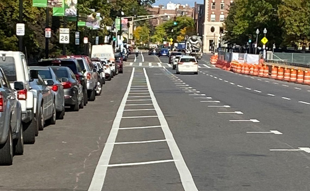 Stripes are down for new bike lane, parking spots on Charles Street