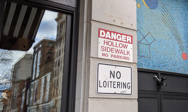 Caution: Hollow sidewalks